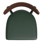 Green Vinyl/Wood Back Chair