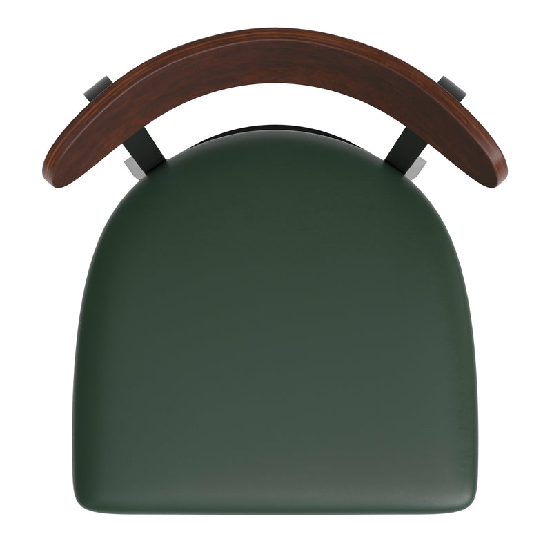 Green Vinyl/Wood Back Chair
