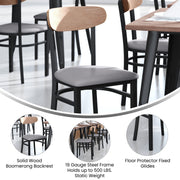 Gray Vinyl/Wood Back Chair