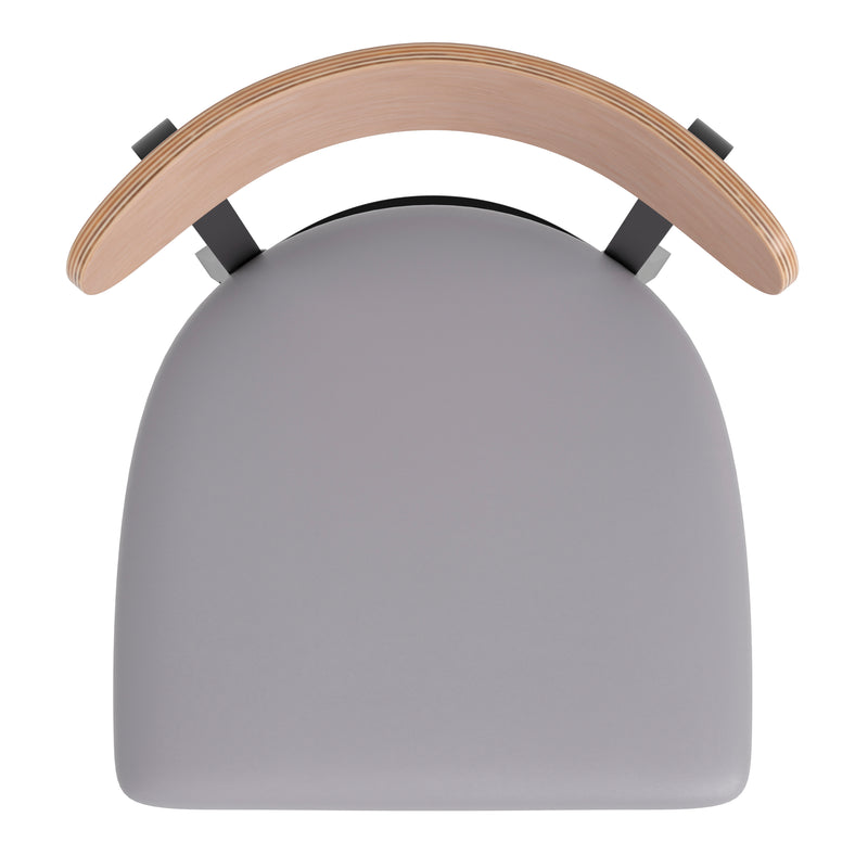 Gray Vinyl/Wood Back Chair