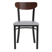 Gray Vinyl/Wood Back Chair