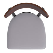 Gray Vinyl/Wood Back Chair