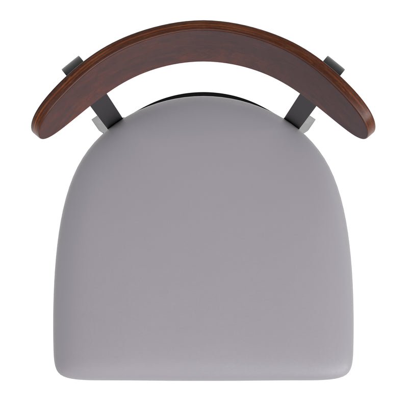 Gray Vinyl/Wood Back Chair
