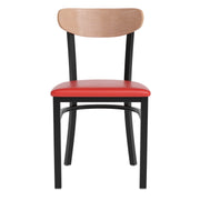 Red Vinyl/Wood Back Chair