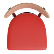 Red Vinyl/Wood Back Chair