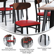 Red Vinyl/Wood Back Chair