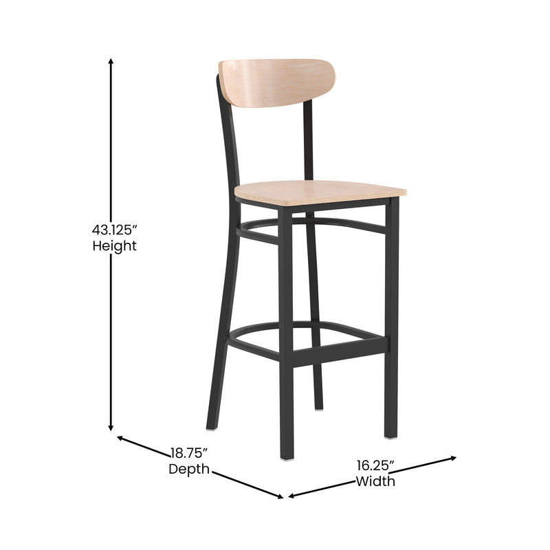 Natural Metal & Wood Barstool
