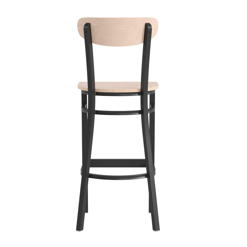 Natural Metal & Wood Barstool