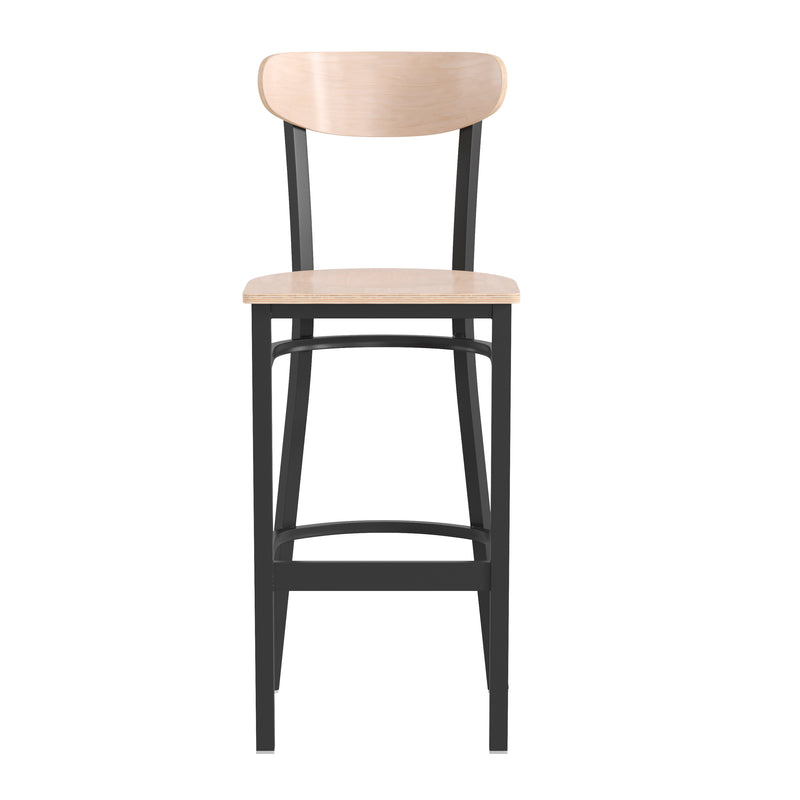 Natural Metal & Wood Barstool