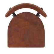 Walnut Metal & Wood Barstool