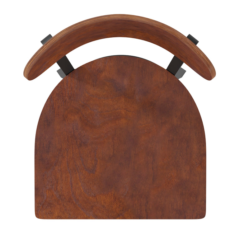 Walnut Metal & Wood Barstool