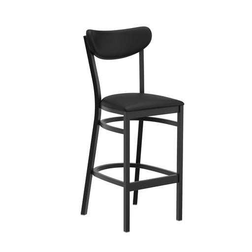 Black Metal & Vinyl Barstool