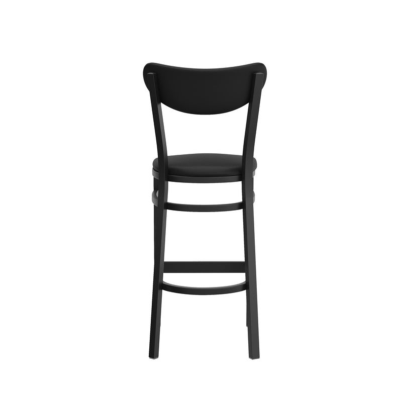 Black Metal & Vinyl Barstool