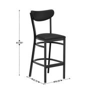 Black Metal & Vinyl Barstool