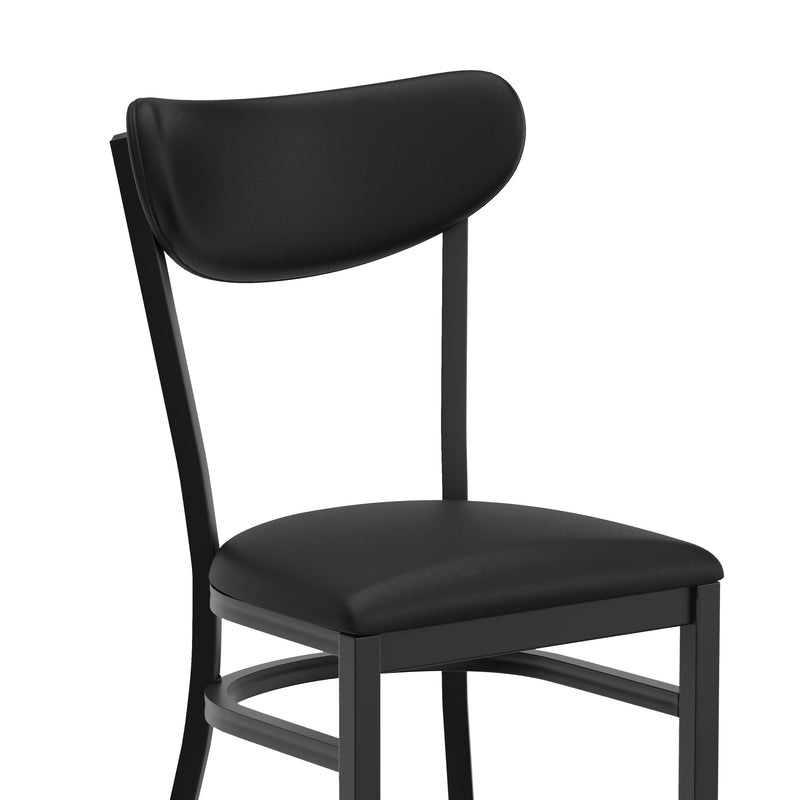 Black Metal & Vinyl Barstool