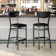 Black Metal & Vinyl Barstool