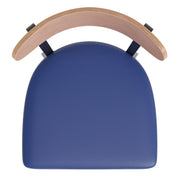 Blue Vinyl/Wood Back Barstool