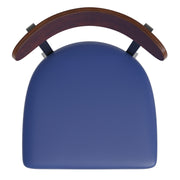 Blue Vinyl/Wood Back Barstool