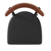 Black Vinyl/Wood Back Barstool