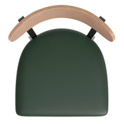 Green Vinyl/Wood Back Barstool