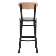 Gray Vinyl/Wood Back Barstool