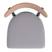 Gray Vinyl/Wood Back Barstool