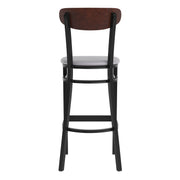 Gray Vinyl/Wood Back Barstool