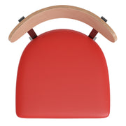 Red Vinyl/Wood Back Barstool