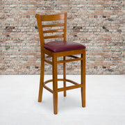 Cherry Wood Stool-Burg Vinyl