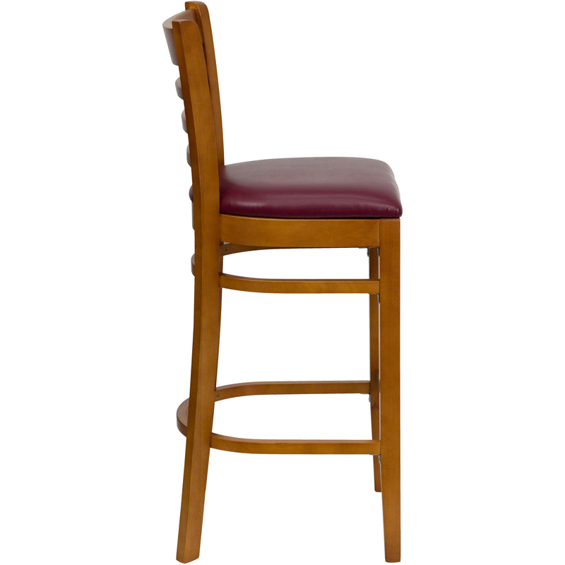 Cherry Wood Stool-Burg Vinyl
