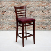 Mahogany Wood Stool-Burg Vinyl