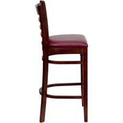Mahogany Wood Stool-Burg Vinyl