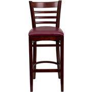 Mahogany Wood Stool-Burg Vinyl