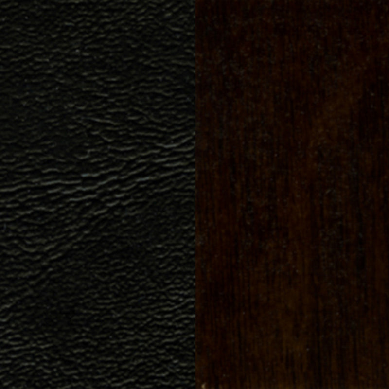 Walnut Wood Stool-Blk Vinyl