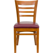 Cherry Wood Chair-Burg Vinyl