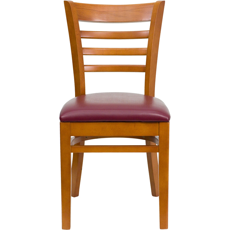 Cherry Wood Chair-Burg Vinyl