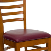 Cherry Wood Chair-Burg Vinyl