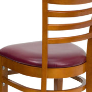 Cherry Wood Chair-Burg Vinyl