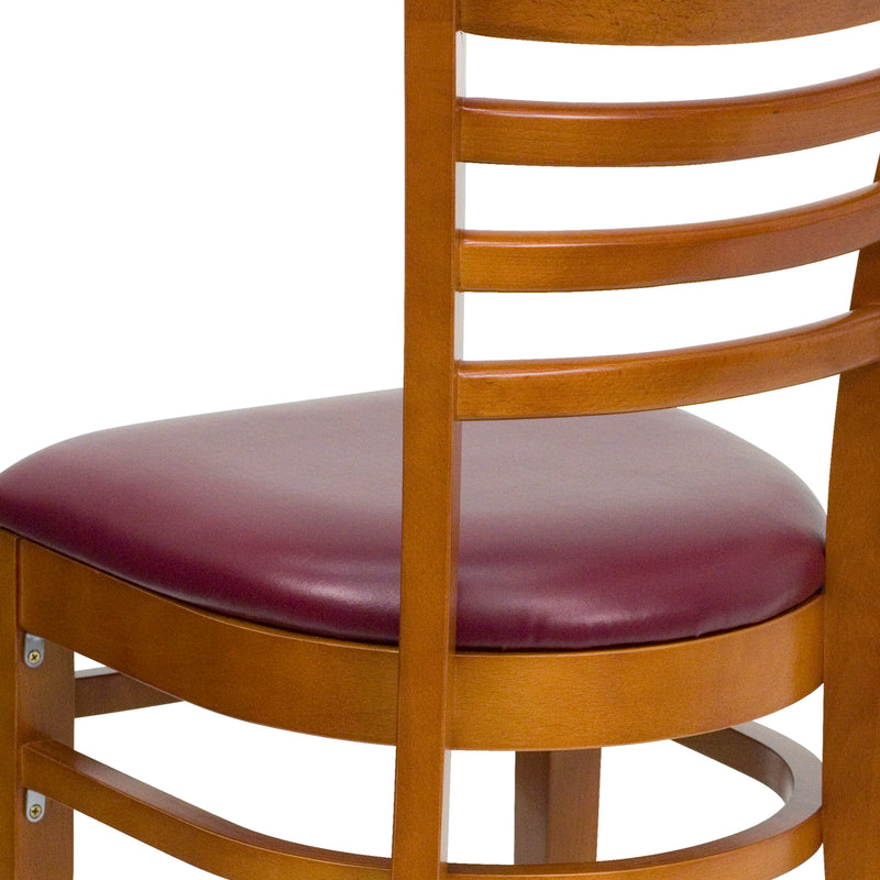 Cherry Wood Chair-Burg Vinyl