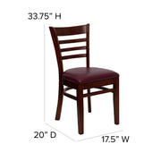 Mahogany Wood Chair-Burg Vinyl