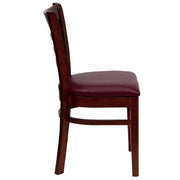 Mahogany Wood Chair-Burg Vinyl
