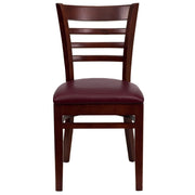 Mahogany Wood Chair-Burg Vinyl