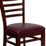 Mahogany Wood Chair-Burg Vinyl