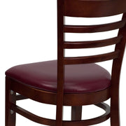 Mahogany Wood Chair-Burg Vinyl