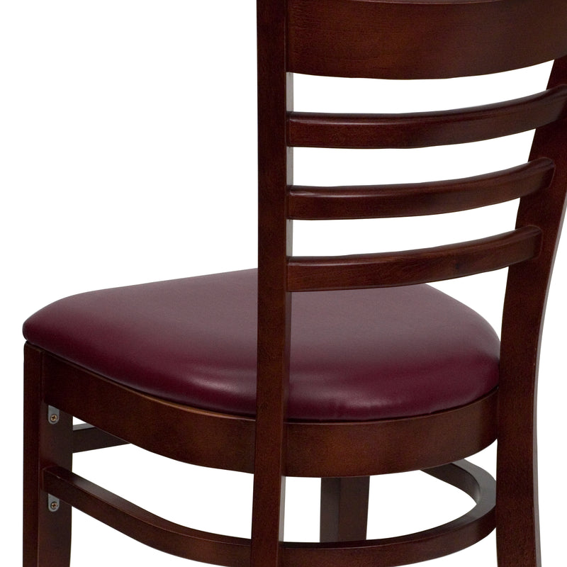 Mahogany Wood Chair-Burg Vinyl