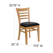 Natural Wood Chair-Blk Vinyl