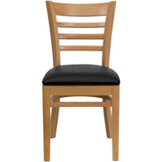 Natural Wood Chair-Blk Vinyl