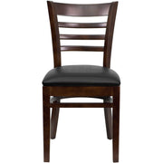 Walnut Wood Chair-Blk Vinyl