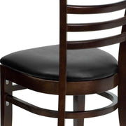 Walnut Wood Chair-Blk Vinyl