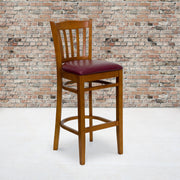 Cherry Wood Stool-Burg Vinyl